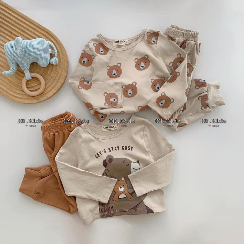 Bộ bé trai hình gấu a16