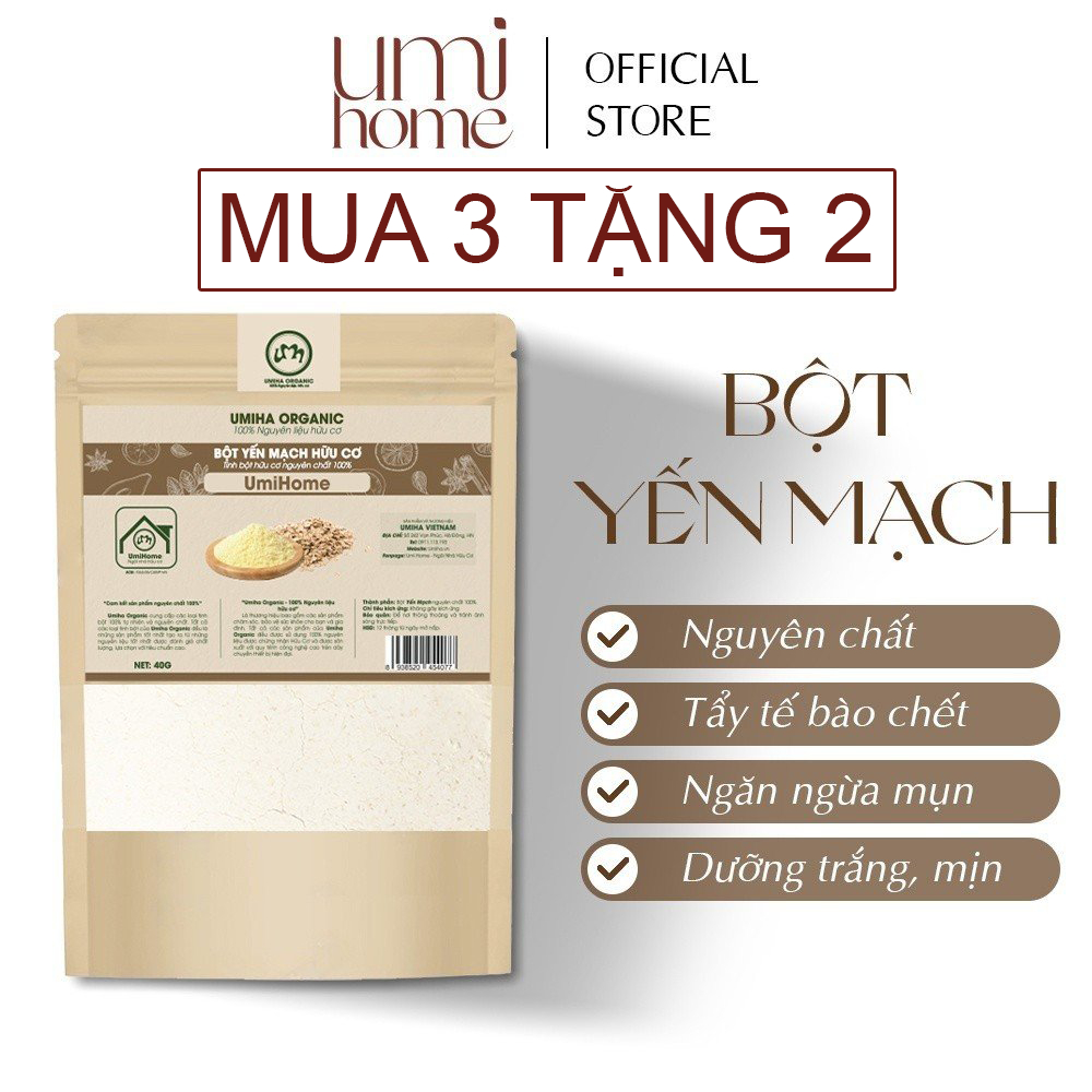 Bột Yến Mạch hữu cơ UMIHOME nguyên chất | Oatmeal 100% Organic 40G