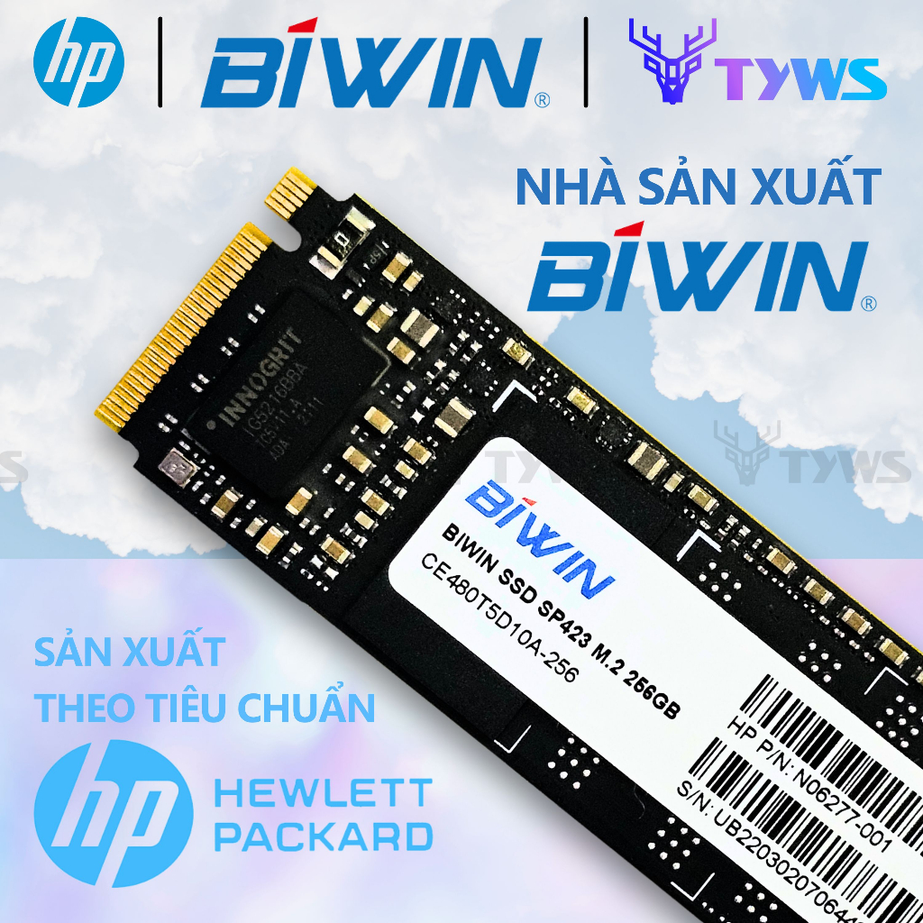 Ổ Cứng SSD BIWIN HP SP423 256GB M.2 NVMe PCIe Gen 3x4 - Bảo hành 1 đổi 1 HPSP423256GB