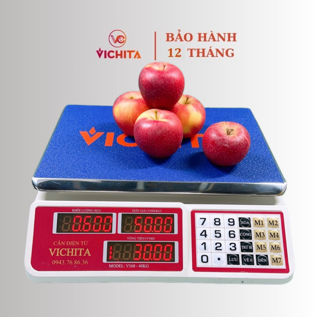 Cân tính tiền điện tử 30Kg Cân Điện Tử Bán Hàng Thực Phẩm, Cân Hải Sản Tính Giá Tiền, Phím Tiếng Việt.