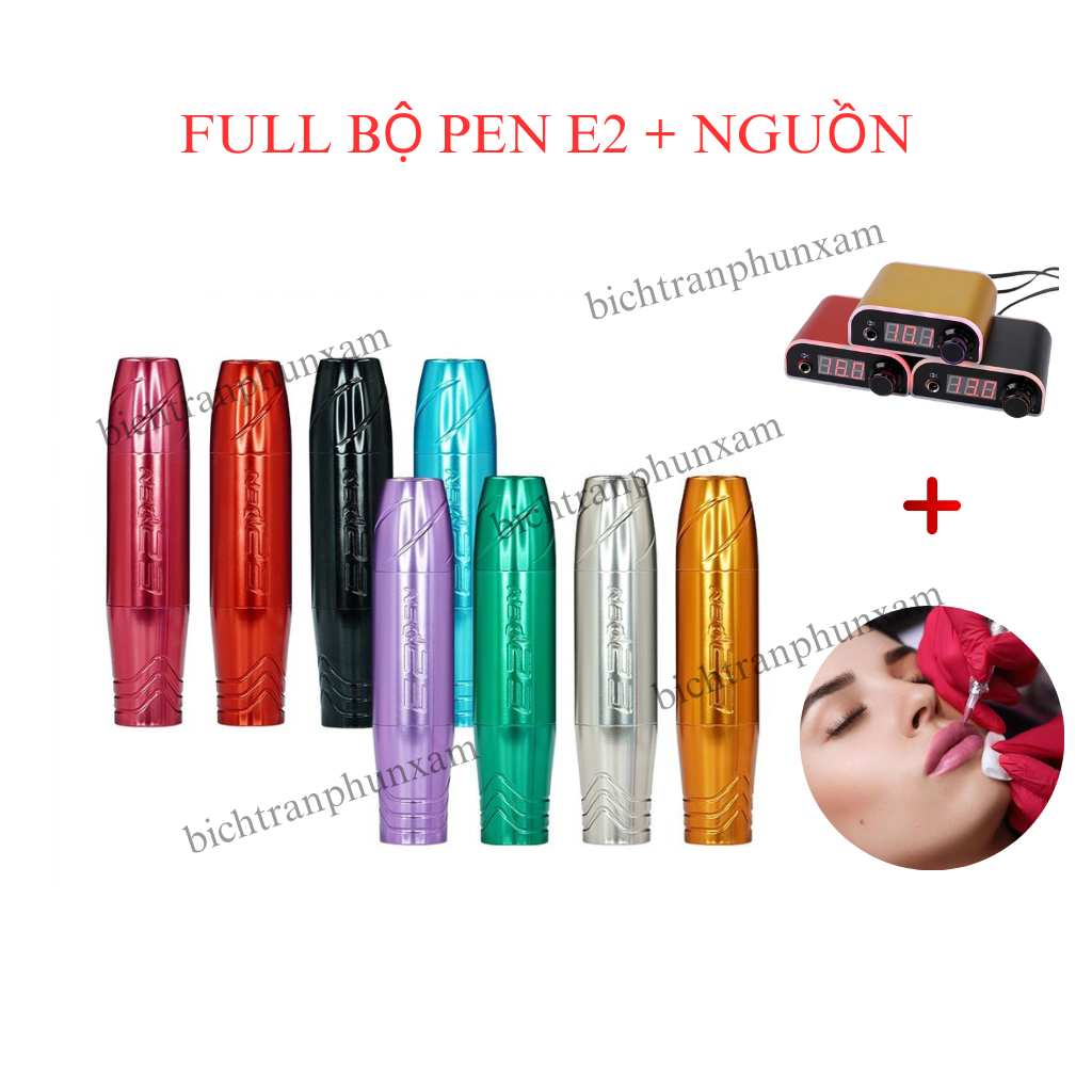 Máy Pen E2 Phun Xăm Môi Siêu Êm Chính Hãng, Máy Pen Mini TATTOO Bảo Hành 6 Tháng