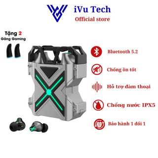 Tai nghe bluetooth không dây chơi game K89 vỏ kim loại và nắp bật có dây đeo Chip Bluetooth 5.2 Có Mic Chống Ồn Pin Trâu