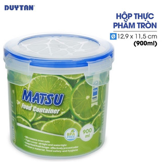 Hộp đựng thực phẩm tròn nhựa DUY TÂN Matsu 900ml (12.9 x 12.9 x 11.5 cm) - 03420
