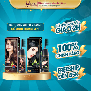 Dầu gội phủ bạc Gelissa có lược chải 500ml nhật bản - Dầu gội nhuộm tóc đen, nhuộm tóc nâu. thảo dược tự nhiên