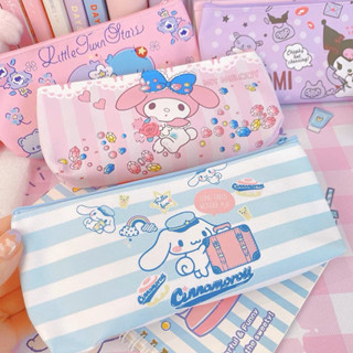  Túi đựng bút mỹ phẩm Hộp bút bằng da PU hoạt hình Kuromi Melody Cinnamoroll Kitty Pompurin dễ thương 