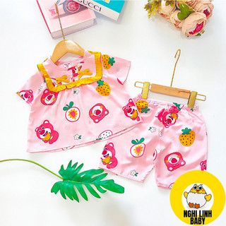 Đồ tole/tone cho bé gái mặc nhà mẫu lửng mát mịn nhẹ có size từ 9-36kg - Nghi Linh Baby
