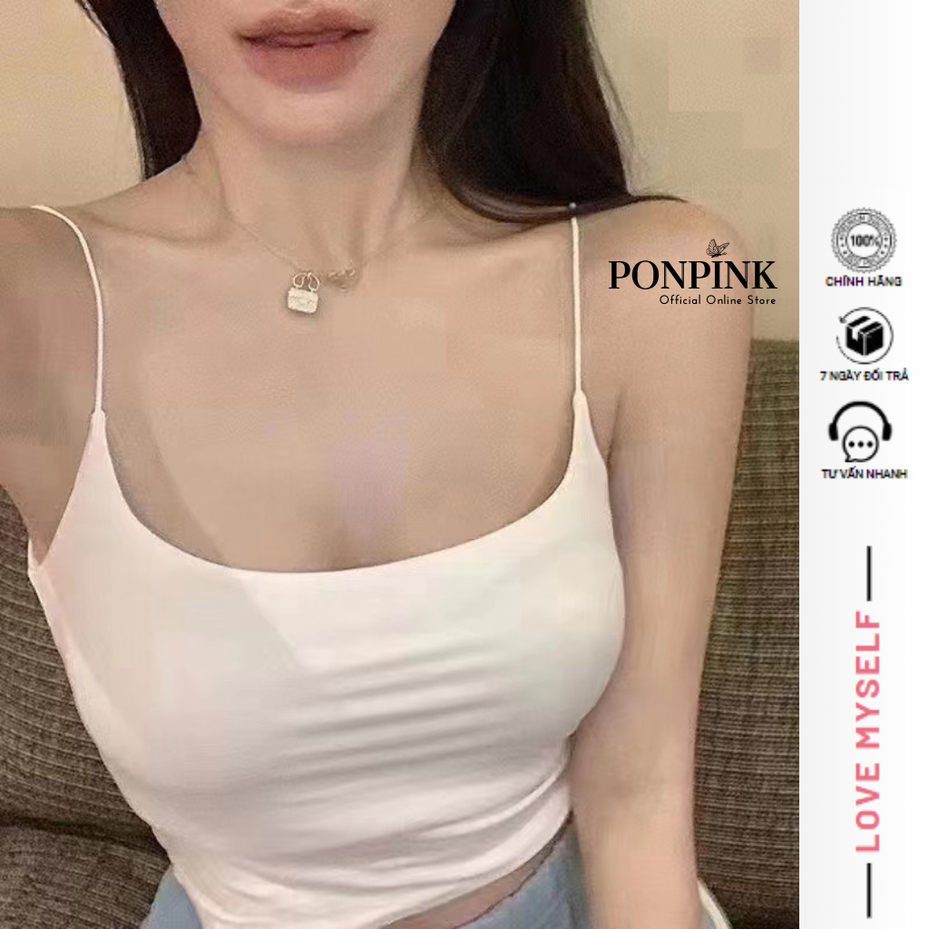 S81 QUÀ TẶNG DÂY CHUN KHI MUA Áo croptop 2 dây sợi bún The Kim cotton hai lớp, áo nữ 2 dây 2DTK | BigBuy360 - bigbuy360.vn