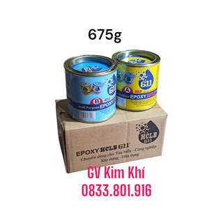Keo dán đa năng, Keo AB Epoxy 611, 2 thành phần, keo siêu dính đa năng, keo gắn bu lông, dán đá, sắt, nhựa 675g