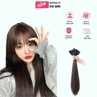 Tóc giả kẹp phím thẳng,kẹp phồng chân tóc,sét 3 dải kẹp 45CM