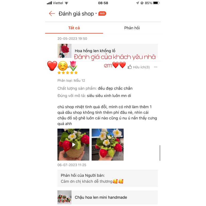 Chậu hoa len mini handmade