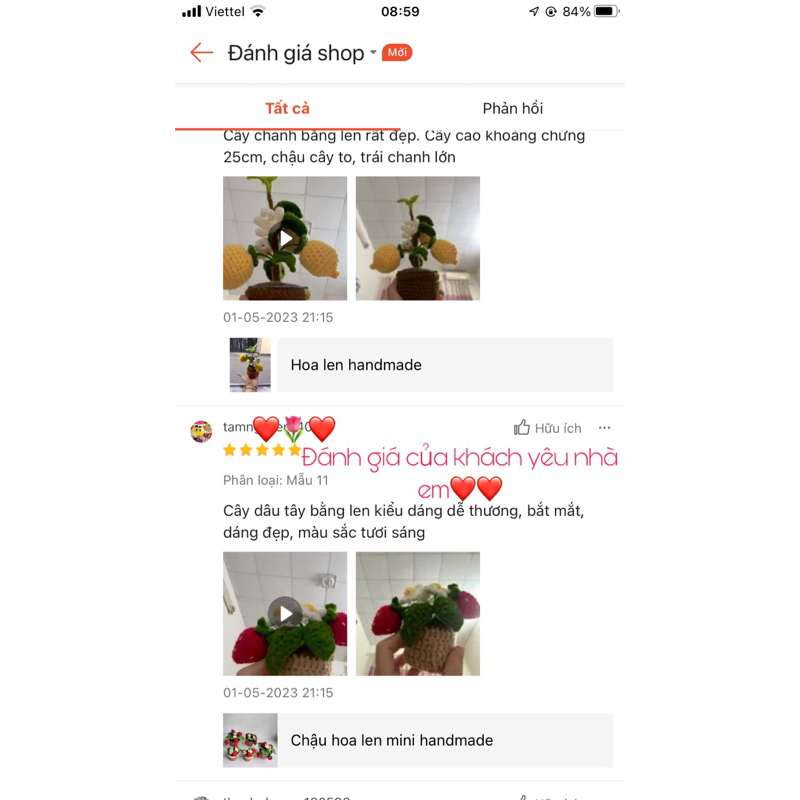 Chậu hoa len mini handmade