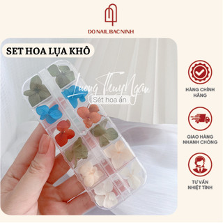 Set hoa khô ẩn móng, hoa lụa trang trí nail 12 màu siêu đẹp