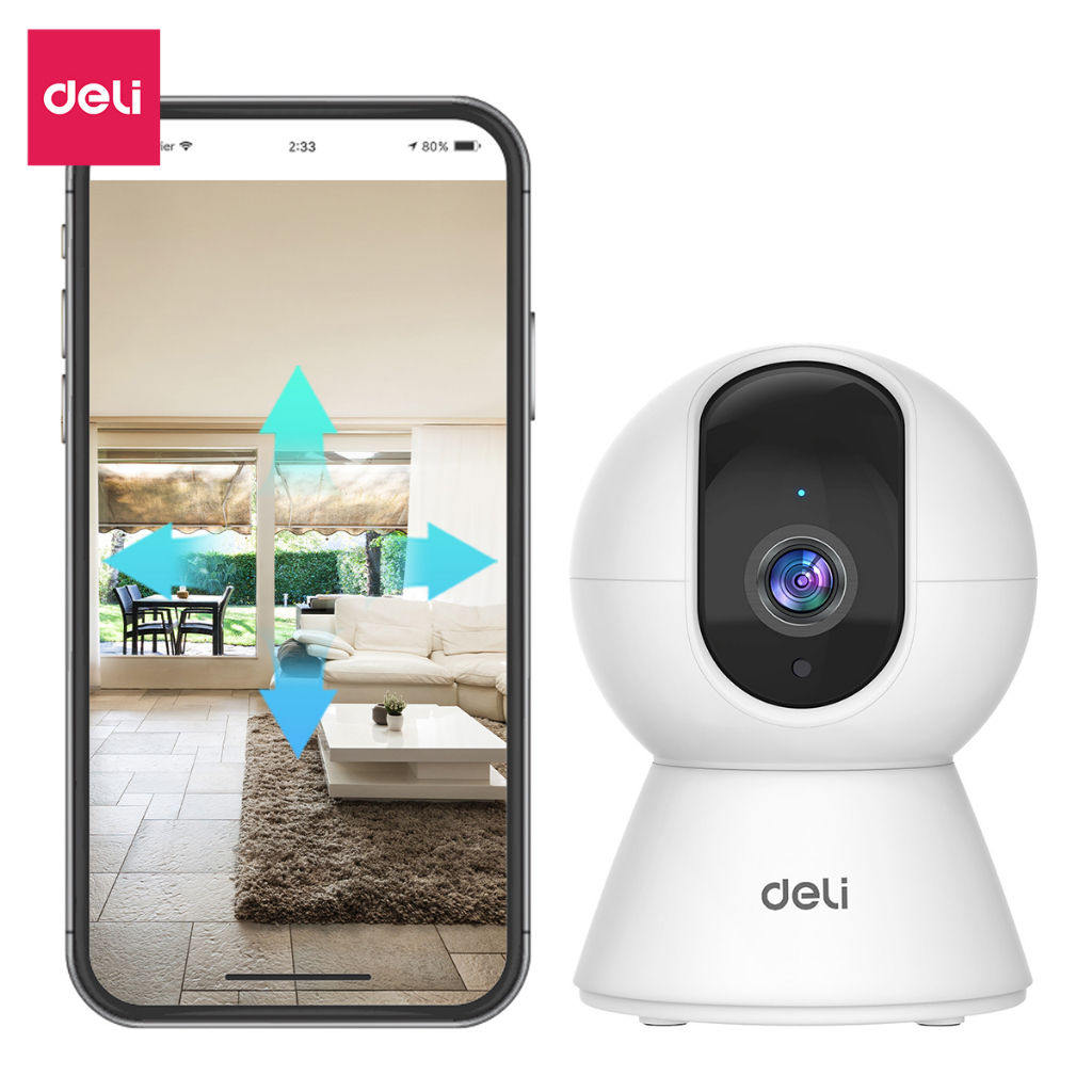 Camera WIFI IP DELI ES105 Trong Nhà Xoay 360 Độ Full HD 1080P, Camera Đàm Thoại 2 Chiều, Lưu Trữ Đám Mây