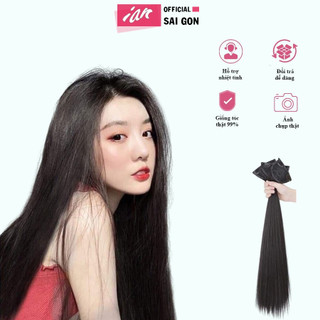 Tóc kẹp phím sét 3 kẹp, kẹp phồng chân tóc 2 bên dài 55cm