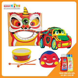 Lồng đèn trung thu happy kibu - lồng đèn trung thu xanh - xe đua