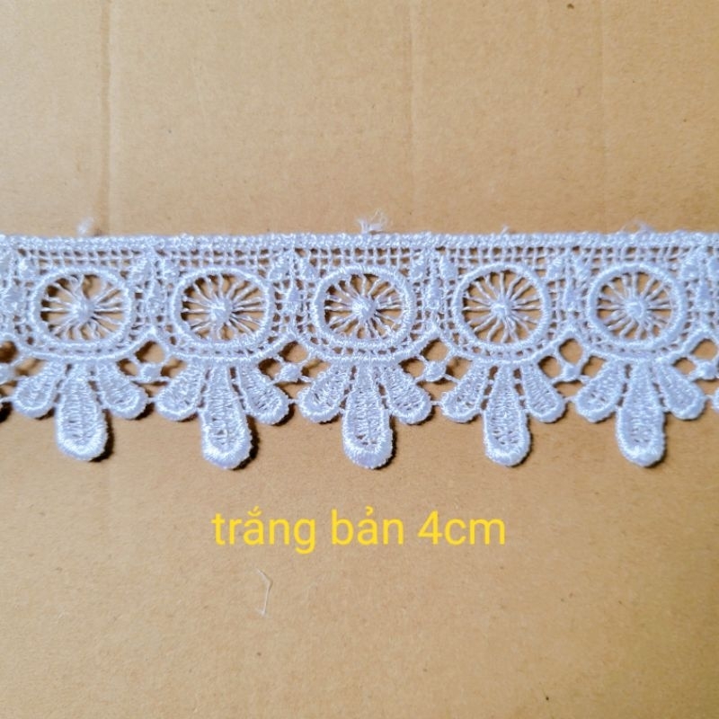 Ren chỉ bóng thêu trang trí viền bản từ 3cm->5cm