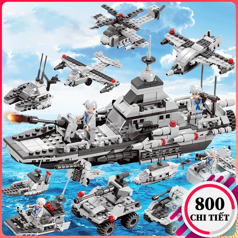 Bộ đồ chơi lắp ráp lego tàu chiến hạm 800CT, lắp ráp lego robot, mô hình máy bay đồ chơi cho bé