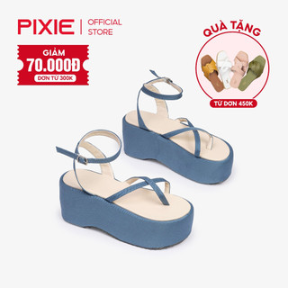 Giày sandal đế xuồng 7cm xỏ ngón e179