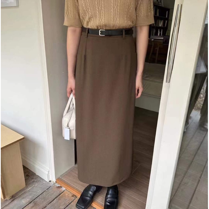 2308 CHÂN VÁY DÁNG DÀI CÓ ĐỈA KÈM BELT