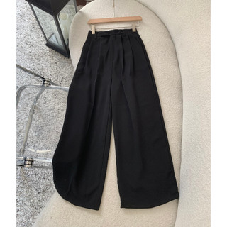 Quần tây suông dài ống rộng đen basic Freesize eo < 69cm