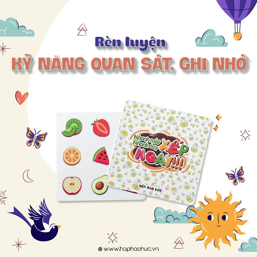 Hộp háo hức Nhận Biết Thế Giới cho bé 3 - 6 tuổi gồm 3 sách thiếu nhi và trò chơi Nhanh mắt! Nhanh tay! Xếp ngay