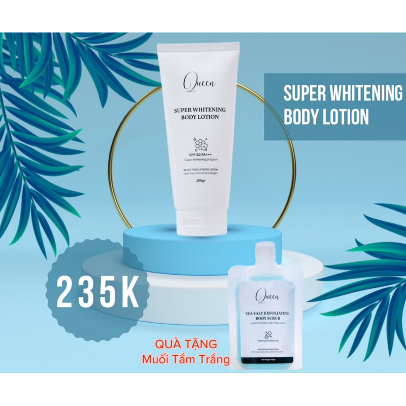 Kem Body Queen Niacinamide & Collagen Dưỡng Trắng Da Toàn Thân 200g