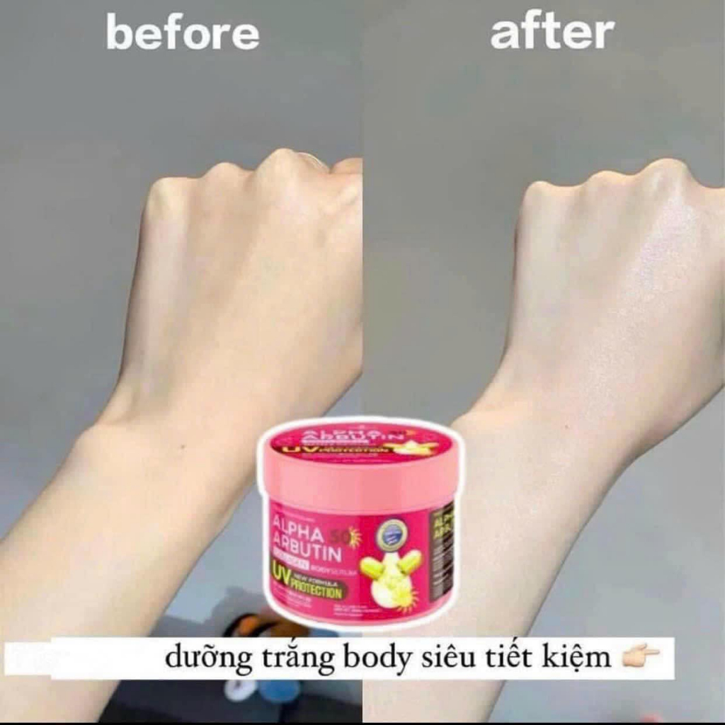 Kem Body Dưỡng Trắng Da chống nắng Alpha Arbutin Collagen SPF50 UV Cream Protection 500ml
