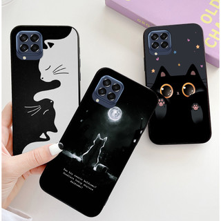 Ốp lưng Samsung m33, ss m53, ss m63, ss a12 , ss m12 in hình chú mèo đen trắng cute phô mai que