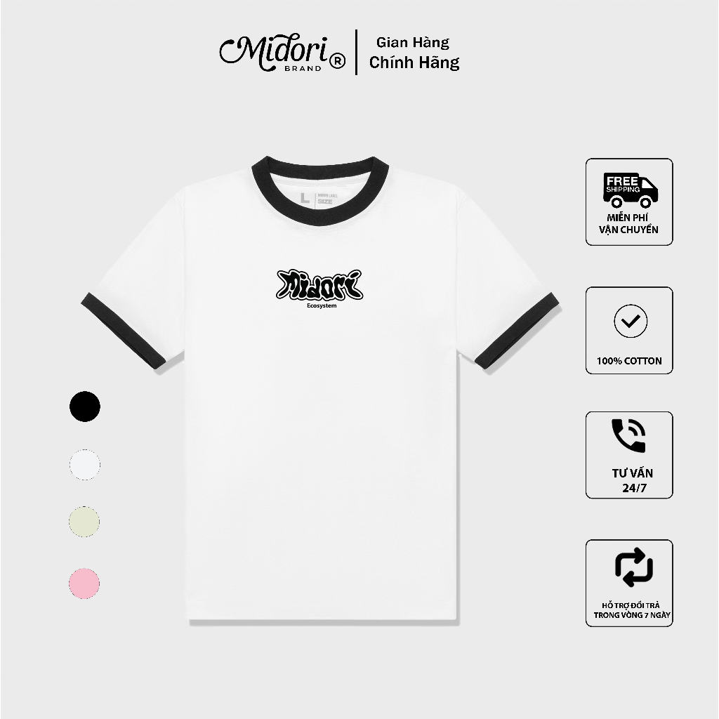 Áo thun Baby Tee form rộng tay lỡ Phông Nam Nữ ECOSYSTEM | Local Brand Mi Midori