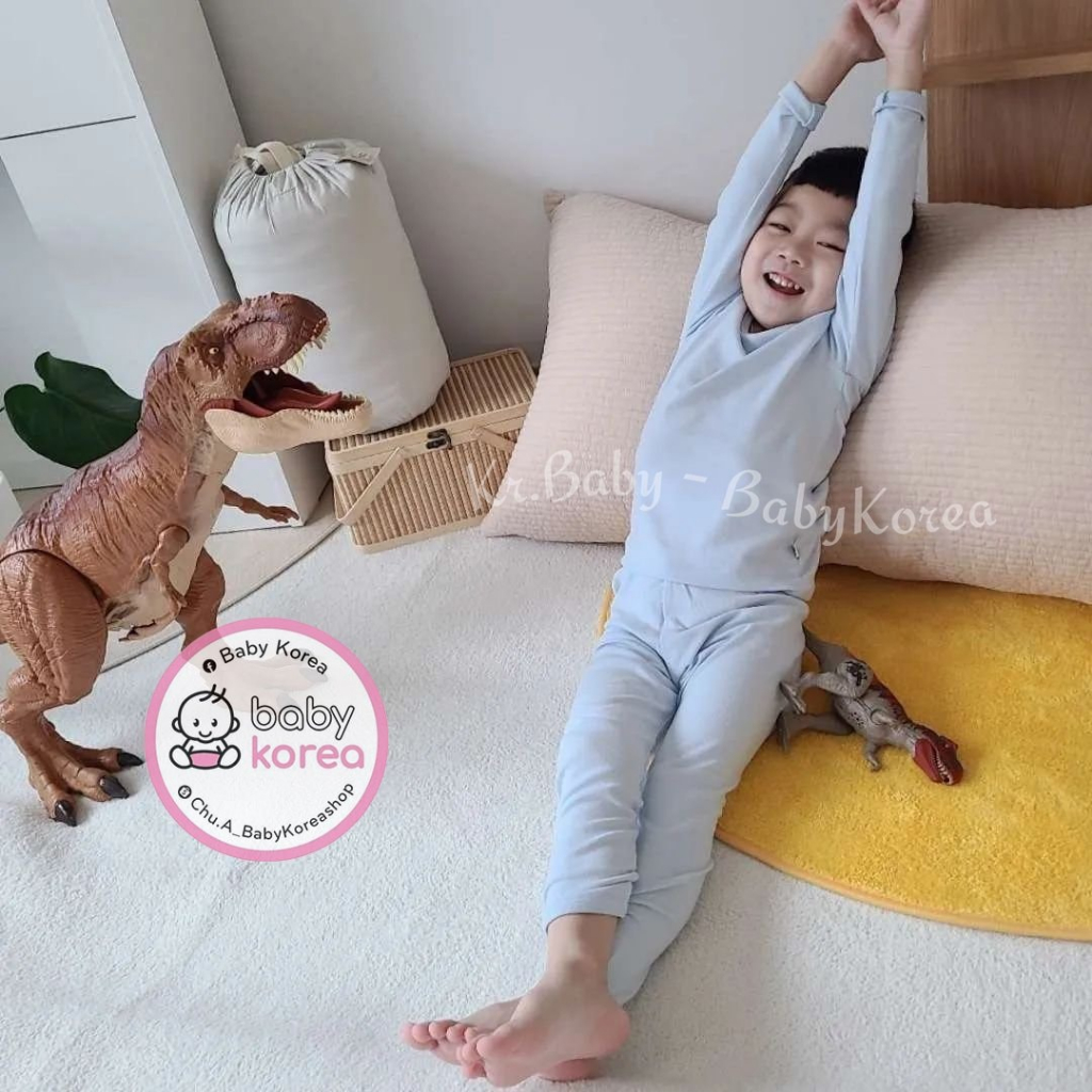 Bộ quần áo giữ nhiệt lót lông MiniCloset made in Korea màu sắc Pastel cho bé từ 8-30kg trời trang trẻ em BABYKOREA
