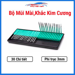 Combo 30 mũi mài khắc kim cương siêu cứng