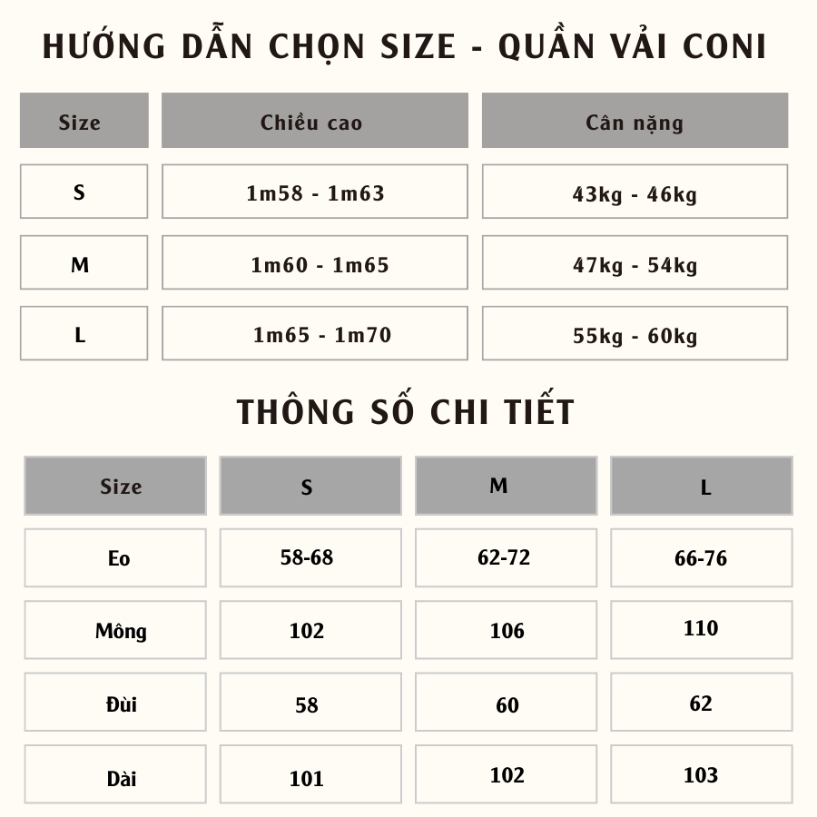 Quần vải dài ống suông nữ chất vải tây chéo mịn CONI 2995 - Jemcloset
