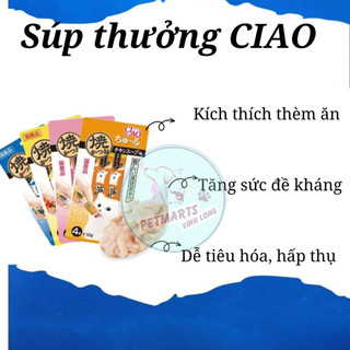 [Giá sỉ] Thức Ăn Dinh Dưỡng Cho Mèo Súp Cá Ngừ Cá Hồi Sò Điệp Thanh Cua Thịt Gà Ciao Chủu ( giao ngẫu nhiên)