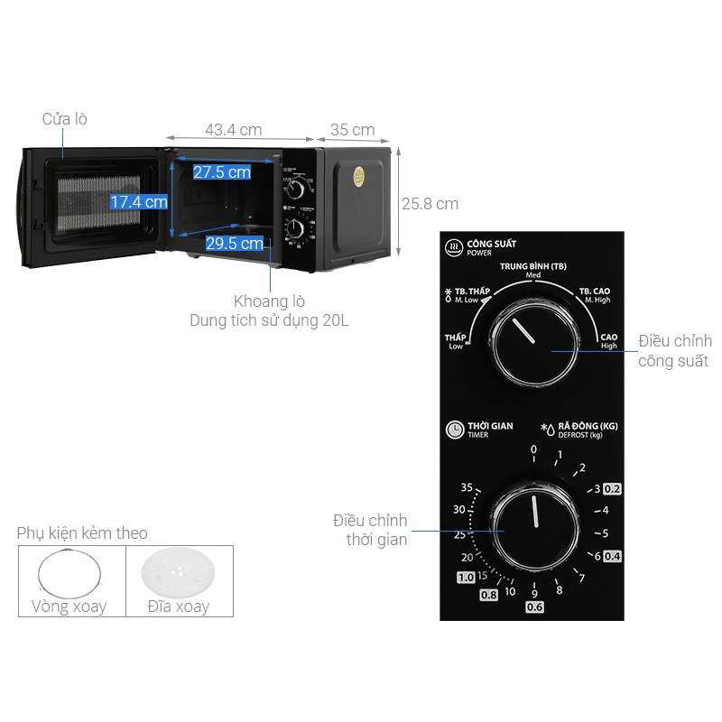 Lò vi sóng Toshiba MWP-MM20P 20 lít