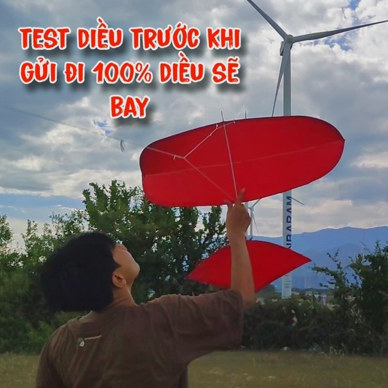 Diều sáo 1M làm từ cap quang và vải chống thấm đã hoàn thiện