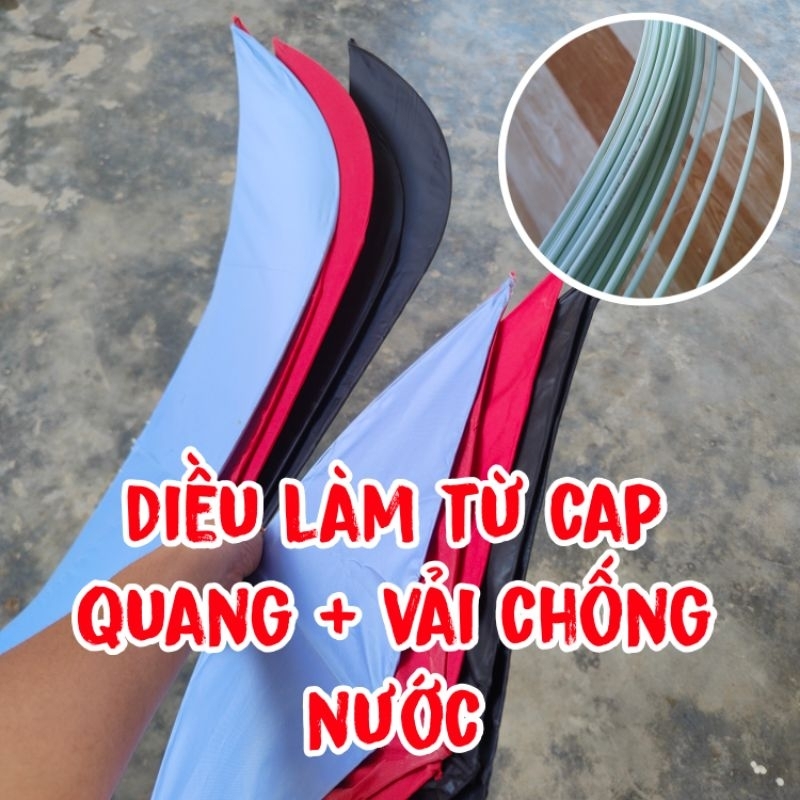 Diều sáo 1M làm từ cap quang và vải chống thấm đã hoàn thiện