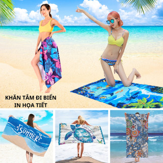 Khăn choàng, khăn tắm, khăn trải đi biển đi bơi in họa tiết cao cấp siêu thấm đa năng