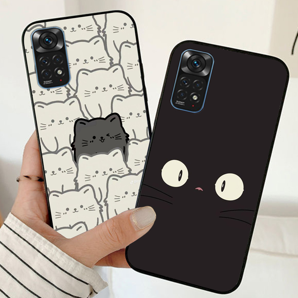 Ốp lưng Xiaomi redmi note 11 4g / note 11s 4g / note 11 pro 5g  in hình chú mèo đen trắng cute phô mai que
