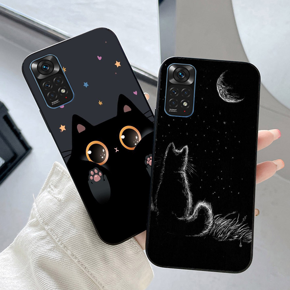 Ốp lưng Xiaomi redmi note 11 4g / note 11s 4g / note 11 pro 5g  in hình chú mèo đen trắng cute phô mai que