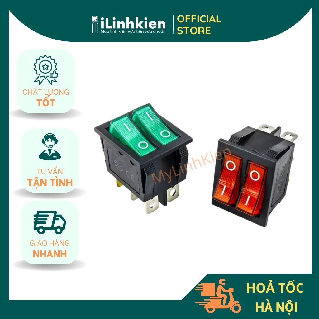 Công tắc đôi bập bênh KCD6-212N 15A 250V 6 chân chất lượng cao