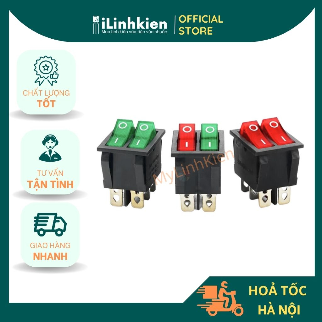 Công tắc đôi bập bênh KCD6-212N 15A 250V 6 chân chất lượng cao