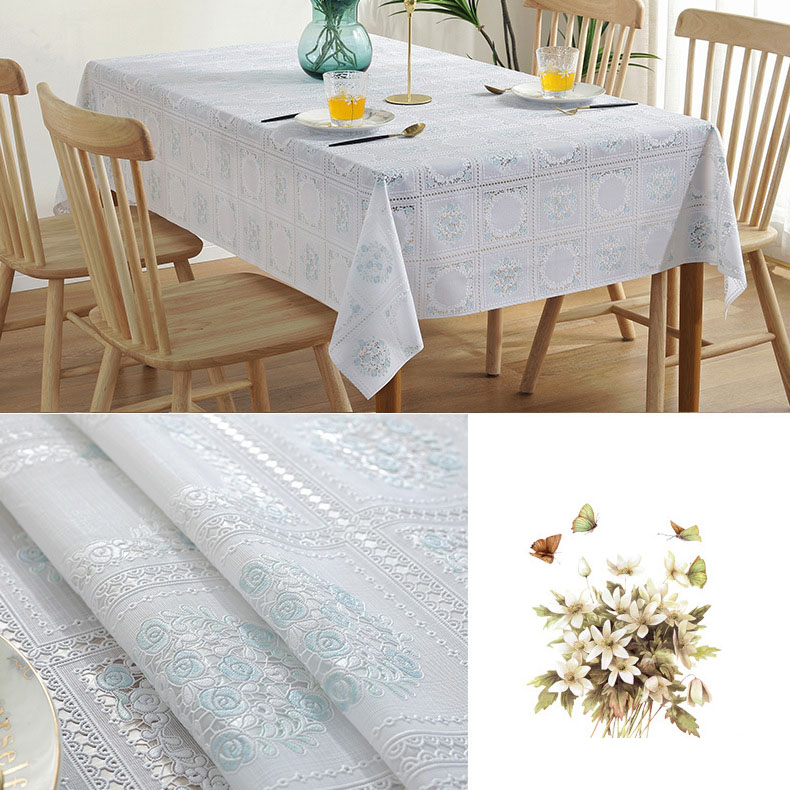 Khăn Trải Bàn PVC Cao Cấp Decor Bàn Ăn, Bàn Trà, Bàn Tiệc Họa Tiết Hoa Chống Thấm, Dễ Lau Chùi
