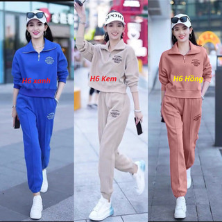 Bộ Đồ Nữ Thu Đông Thể Thao Siêu Đẹp, Set Bộ Thể Thao Nữ Tay Dài Dáng Thể Thao Cực Xinh, mã H16