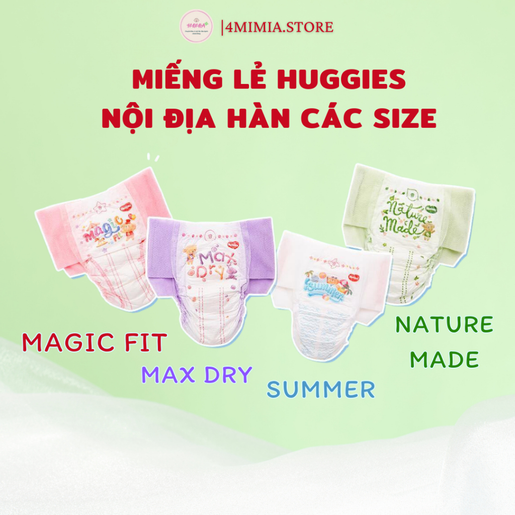 [TÁCH BỊCH ]COMBO 5 MIẾNG Bỉm Tã Quần/ Dán Huggies Nội Địa Hàn Thấm Hút Các Size Cho Bé