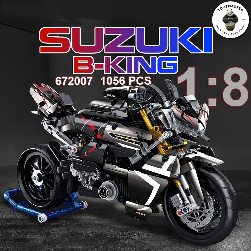 Đồ Chơi Lắp Ráp Xếp Hình Xe Máy Motor Phân Khối Lớn Suzuki B-King No.672007 Với 1056 PCS,Phiên Bản Tỉ Lệ 1:8