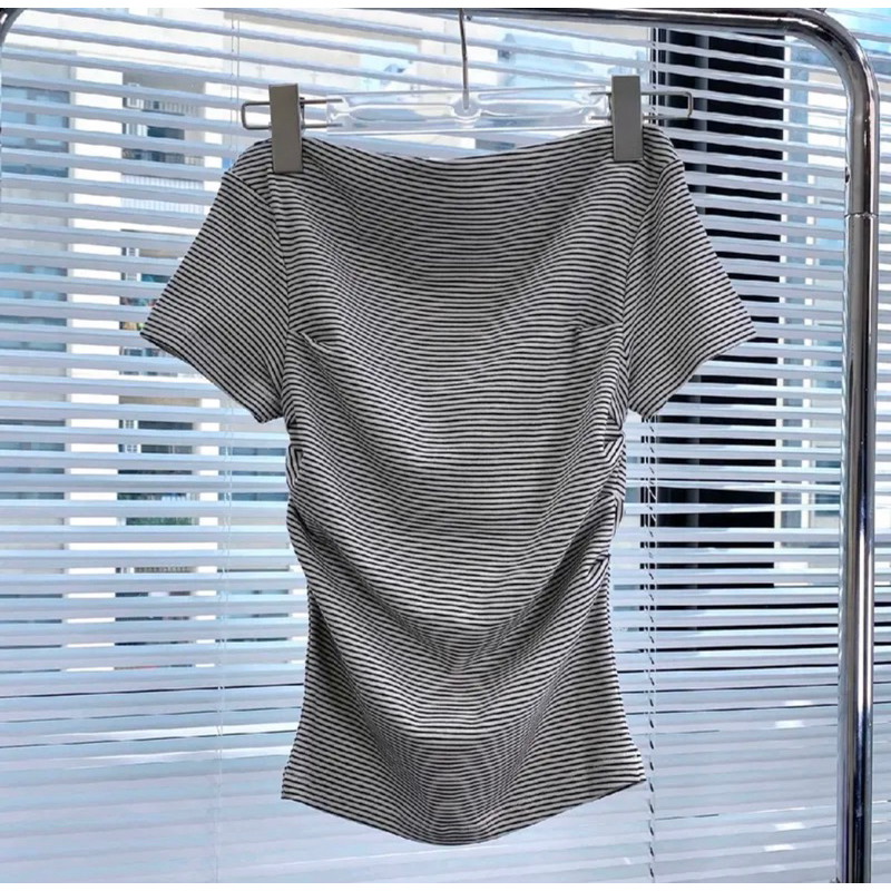 Pass/Thanh lý Áo thun bẹt vai nhún eo Nela top - Sibling House