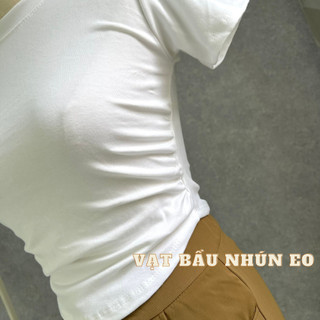 Áo thun nữ nhún eo vạt bầu A27