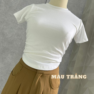 Áo thun nữ nhún eo vạt bầu A27