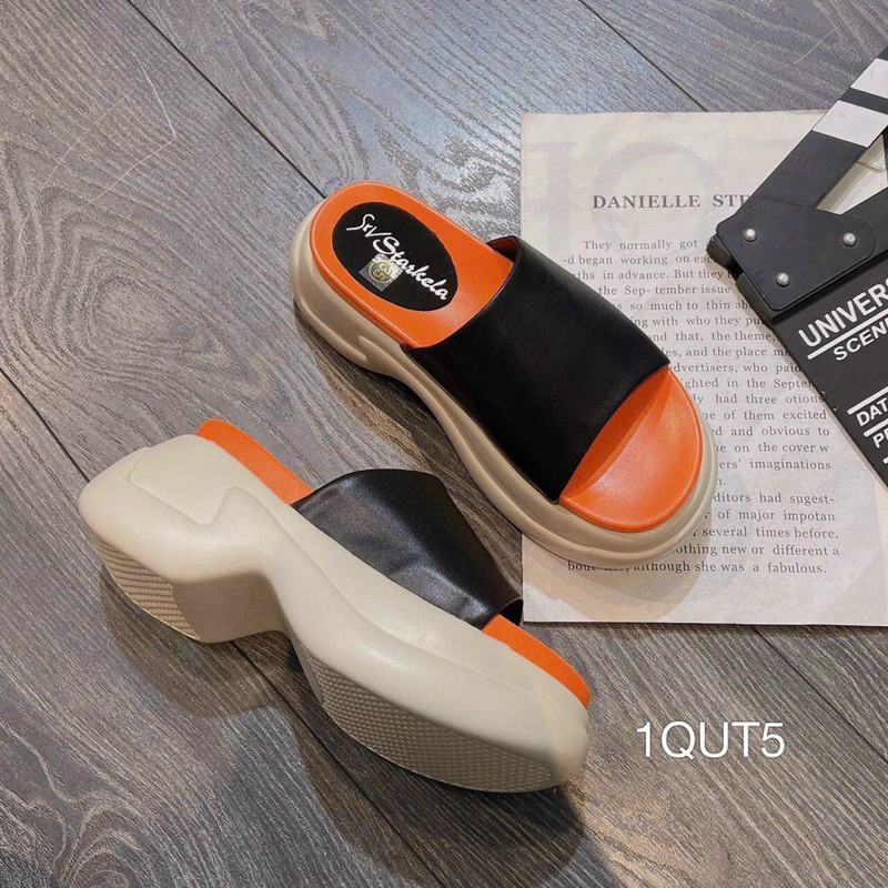 Dép Bánh Mì Đế Thô Da Trơn To Phối Màu Siêu Êm Đẹp