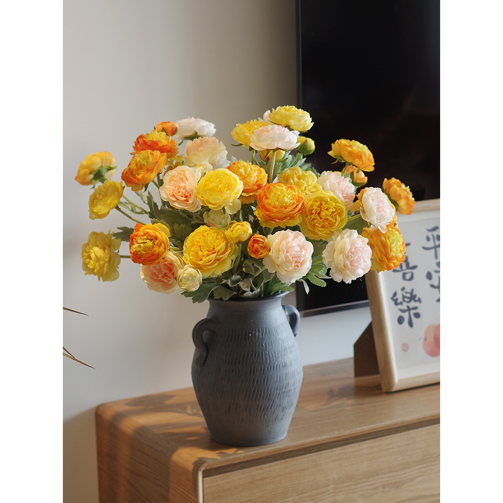 Hoa trà mao lương 4 bông, hoa giả để bàn, quán cafe, cành hoa mao lương lụa đẹp - Mai Decor